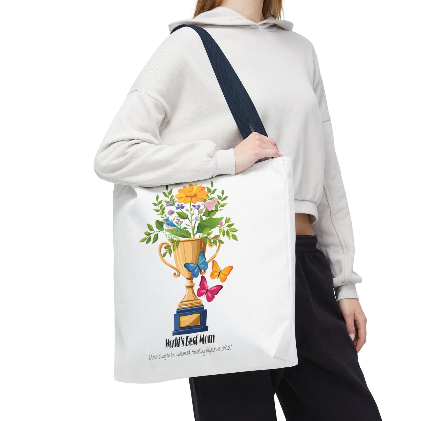 Floral Trophy Tote Bag - World's Best Mom Design
