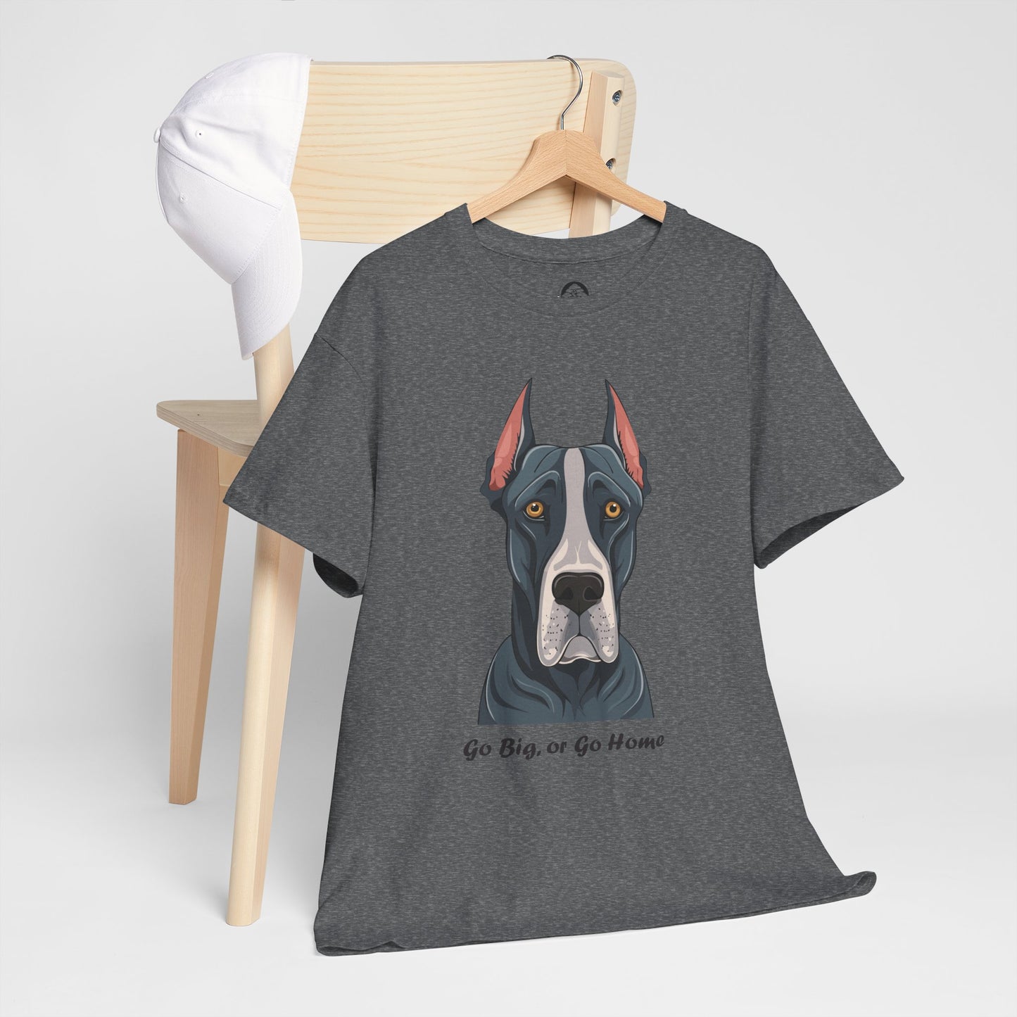 Camiseta unisex de algodón grueso "Gran Danés - Go Big, or Go Home"