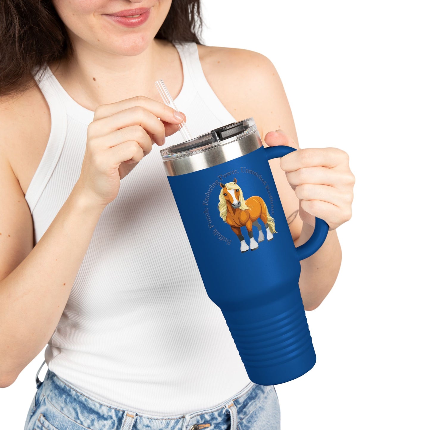 Suffolk Punch Inspirational Horse Insulated Travel Mug - 40oz for Adventurers