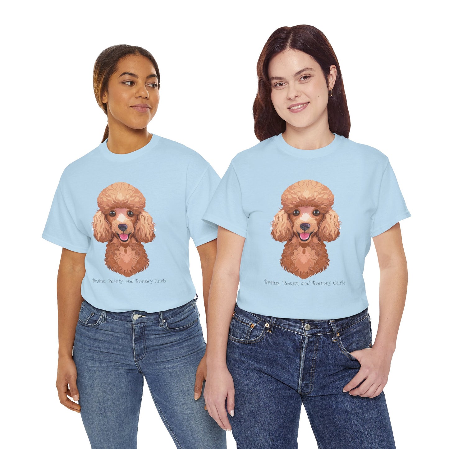 Caniche - Camiseta unisex de algodón grueso con inteligencia, belleza y rizos elásticos