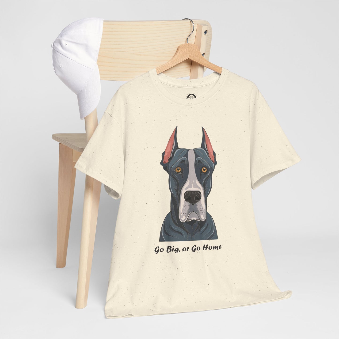 Camiseta unisex de algodón grueso "Gran Danés - Go Big, or Go Home"