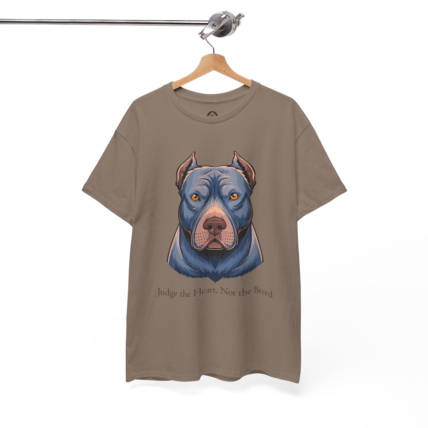 Camiseta unisex de algodón grueso Pit Bull - Juzga el corazón, no la raza