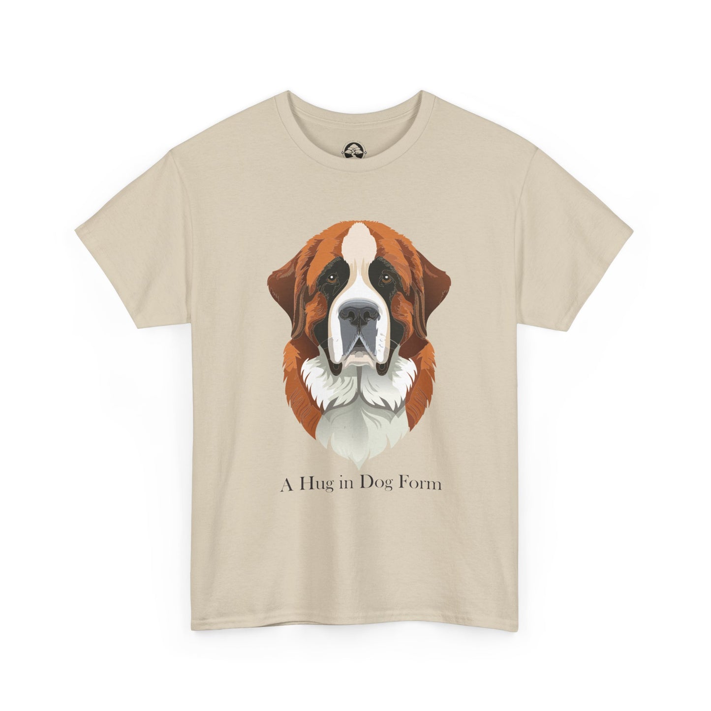 Camiseta unisex de algodón grueso con diseño de San Bernardo: Un abrazo en forma de perro