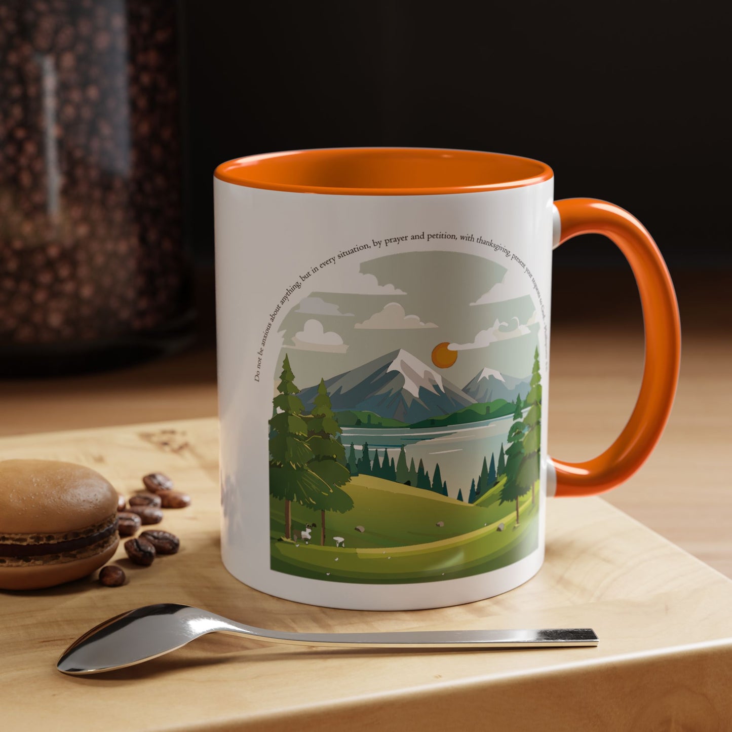 Taza de café inspiradora de naturaleza: perfecta para amantes de las actividades al aire libre y motivación matutina.