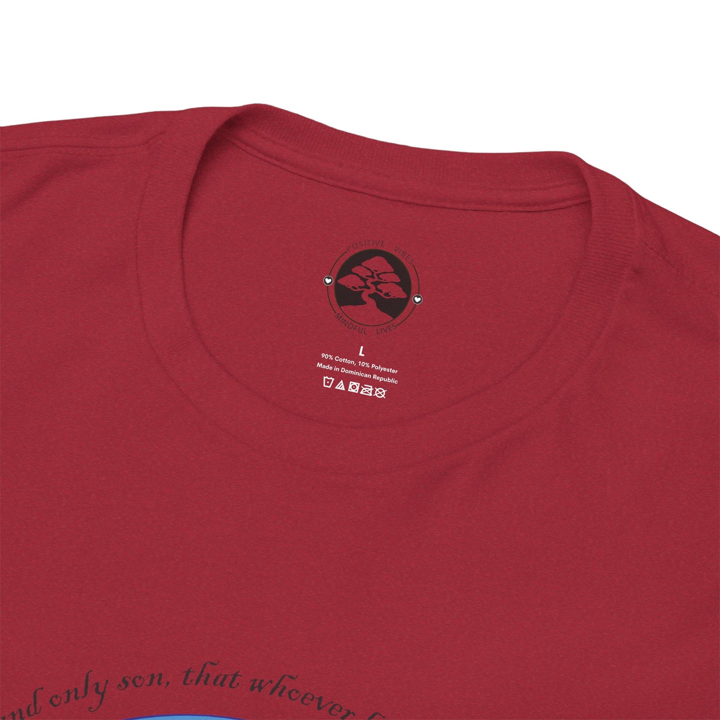 Camiseta de algodón unisex ecológica - Diseño "Porque tanto amó Dios al mundo"