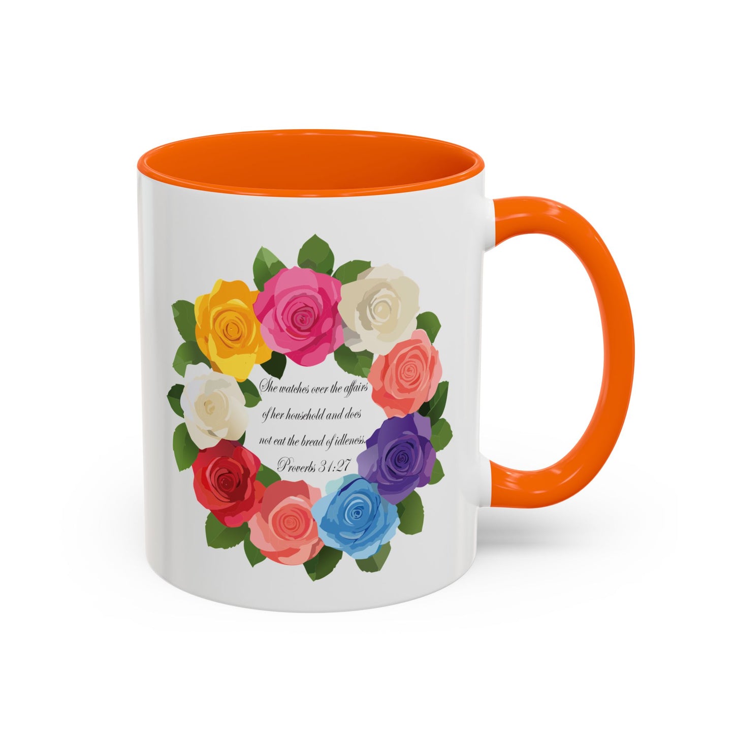 Inspirational Floral Coffee Mug for Mom- Proverbs 31:27