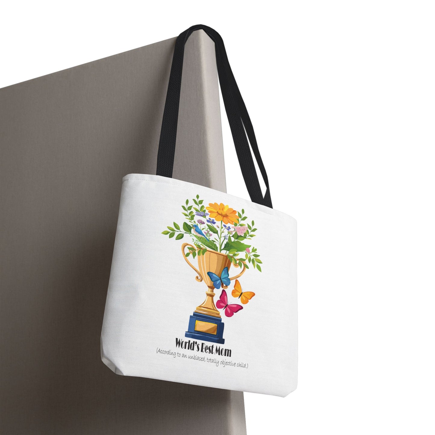 Floral Trophy Tote Bag - World's Best Mom Design