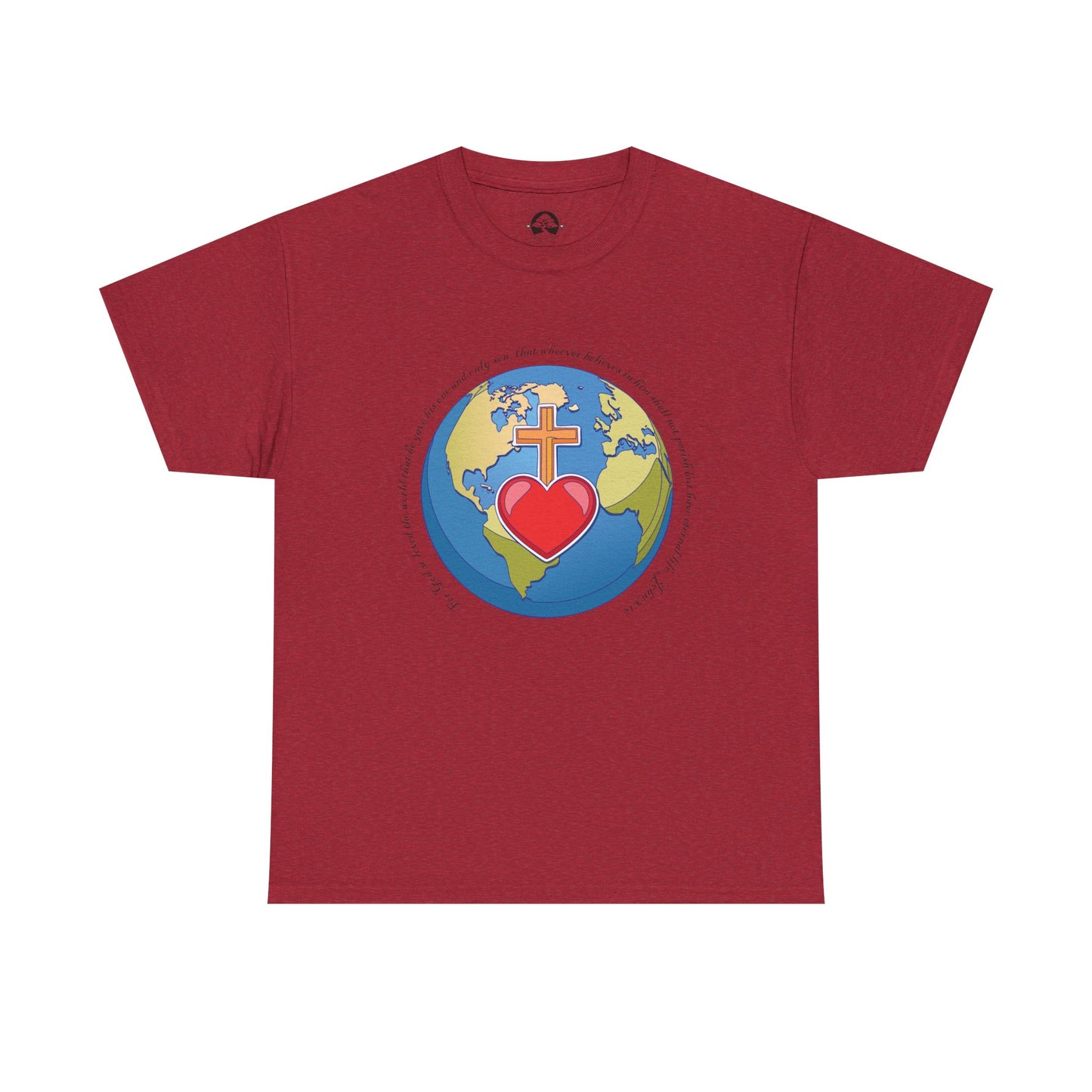 Camiseta de algodón unisex ecológica - Diseño "Porque tanto amó Dios al mundo"