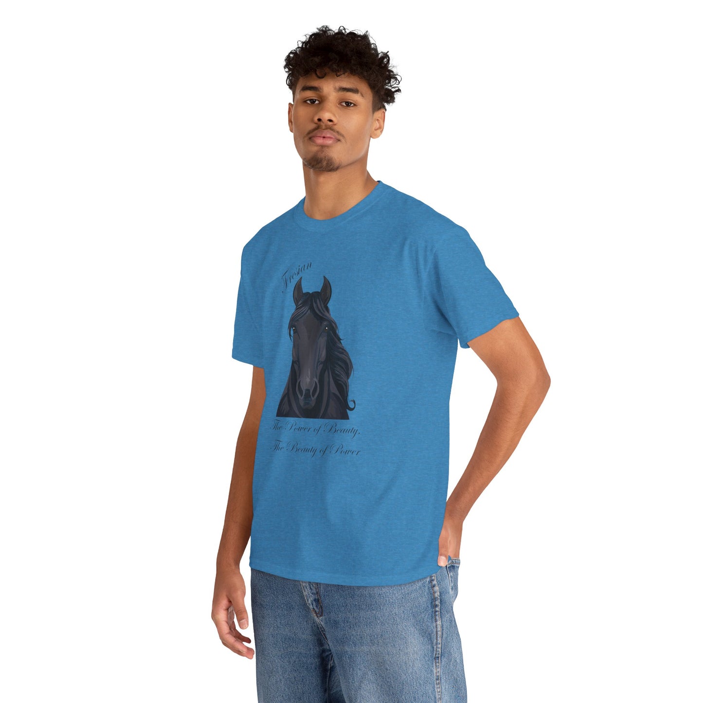 Fresian Horse Tee - Unisex Heavy Cotton T-Shirt