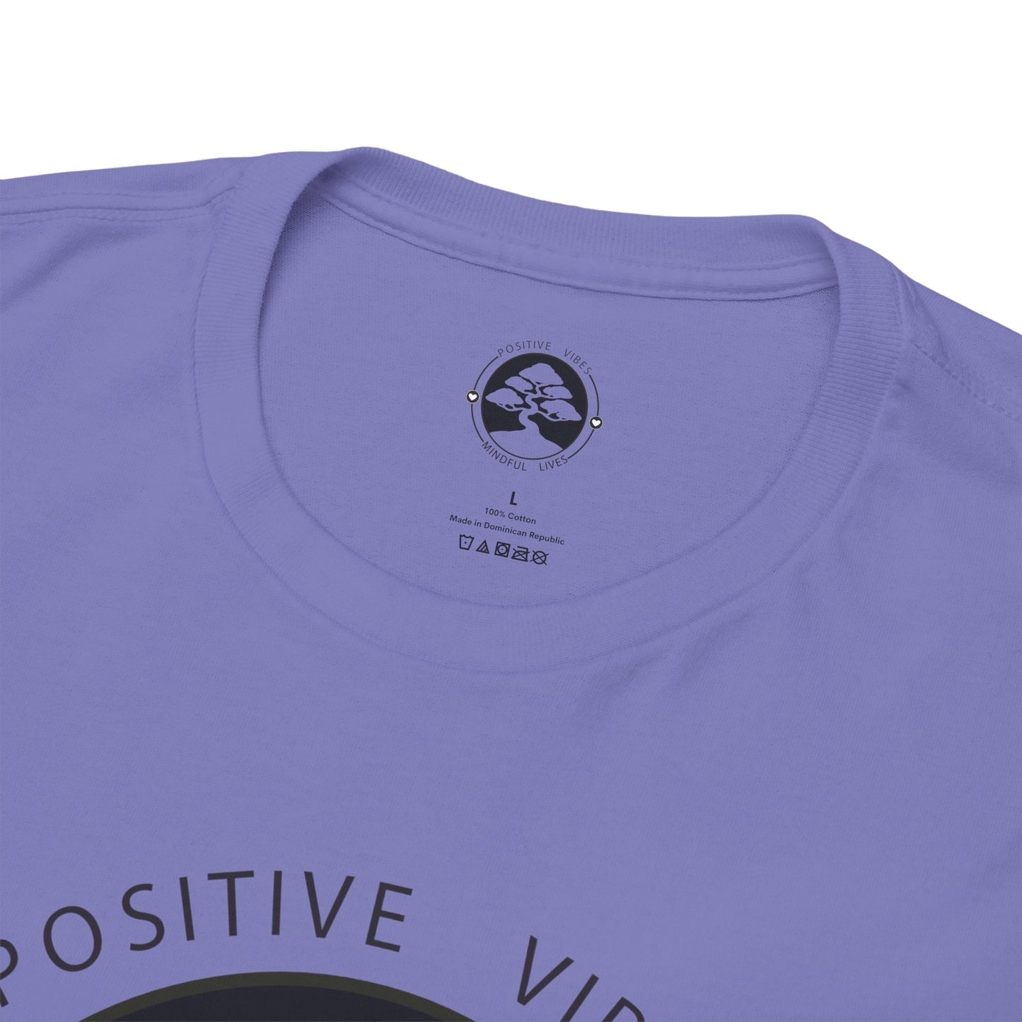 Camiseta unisex de algodón grueso con texto bíblico "Vidas conscientes, vibraciones positivas"