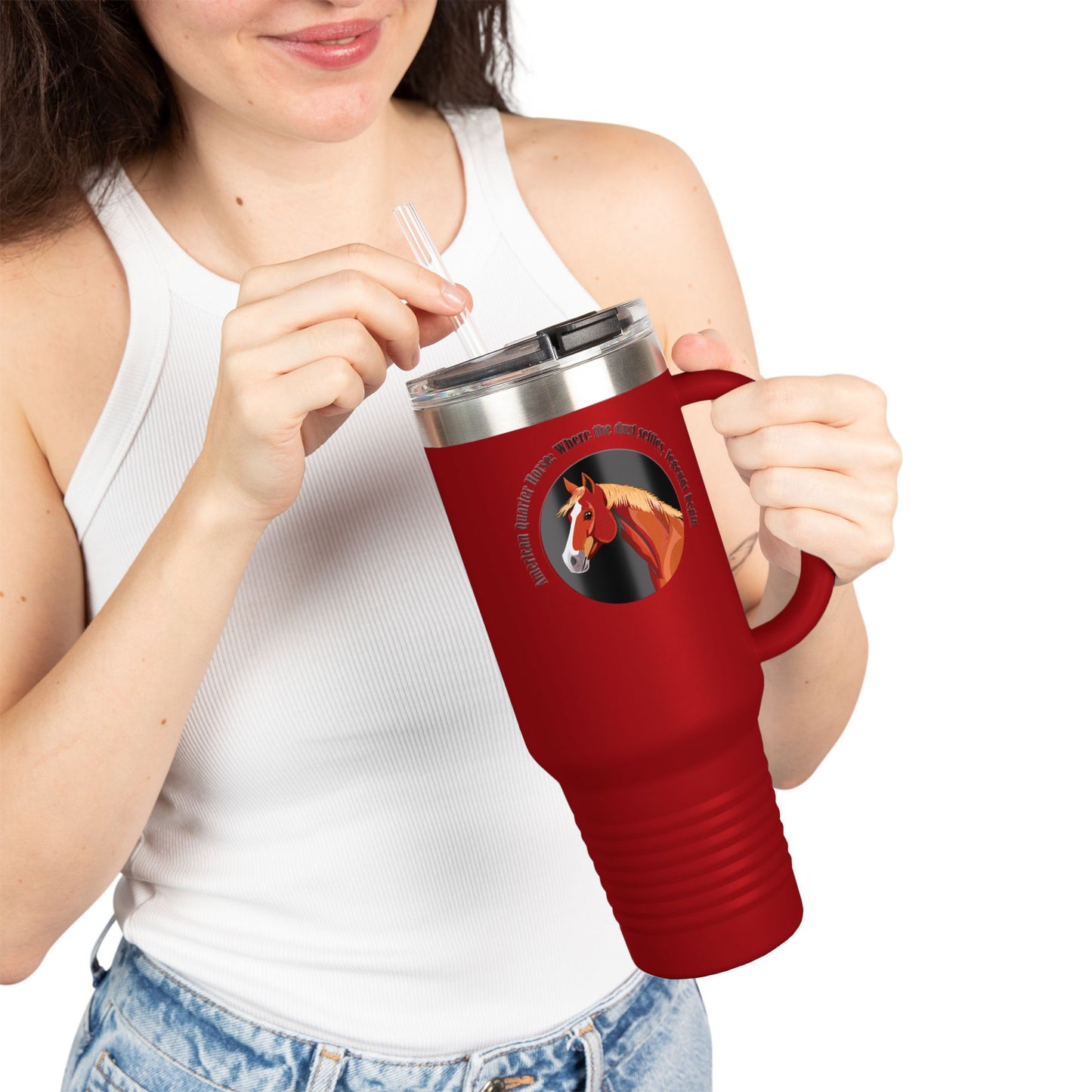 American Quarter Horse Insulated Travel Mug - 40oz - Perfect for Horse Lovers and Riders