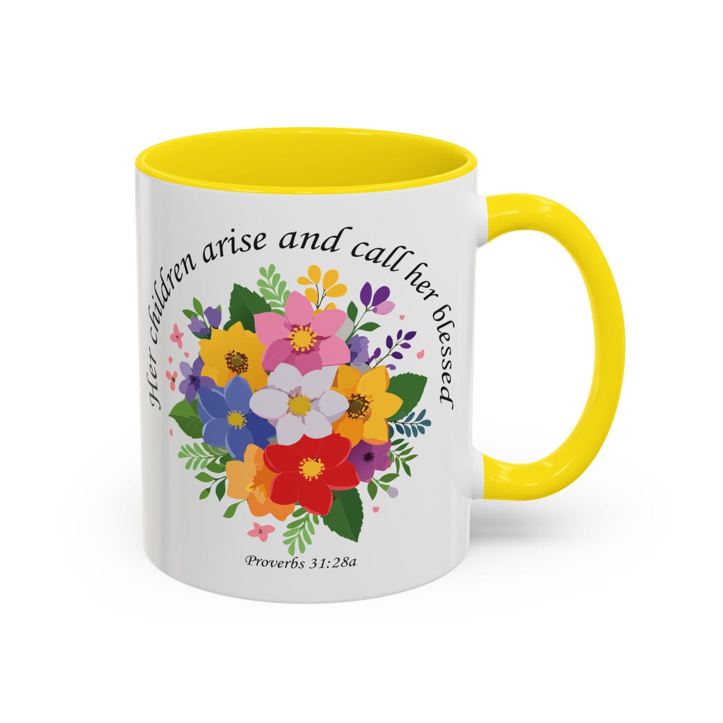 Floral Inspirational Coffee Mug - 'Her Children Arise and Call Her Blessed' - Perfect Gift for Moms