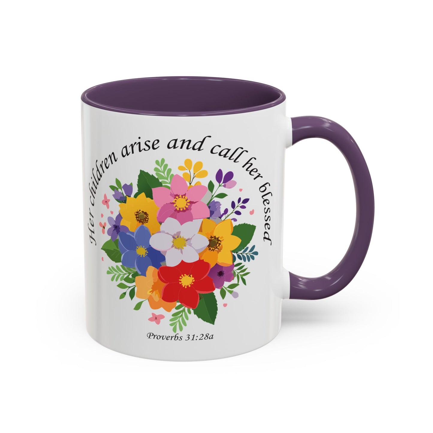 Floral Inspirational Coffee Mug - 'Her Children Arise and Call Her Blessed' - Perfect Gift for Moms