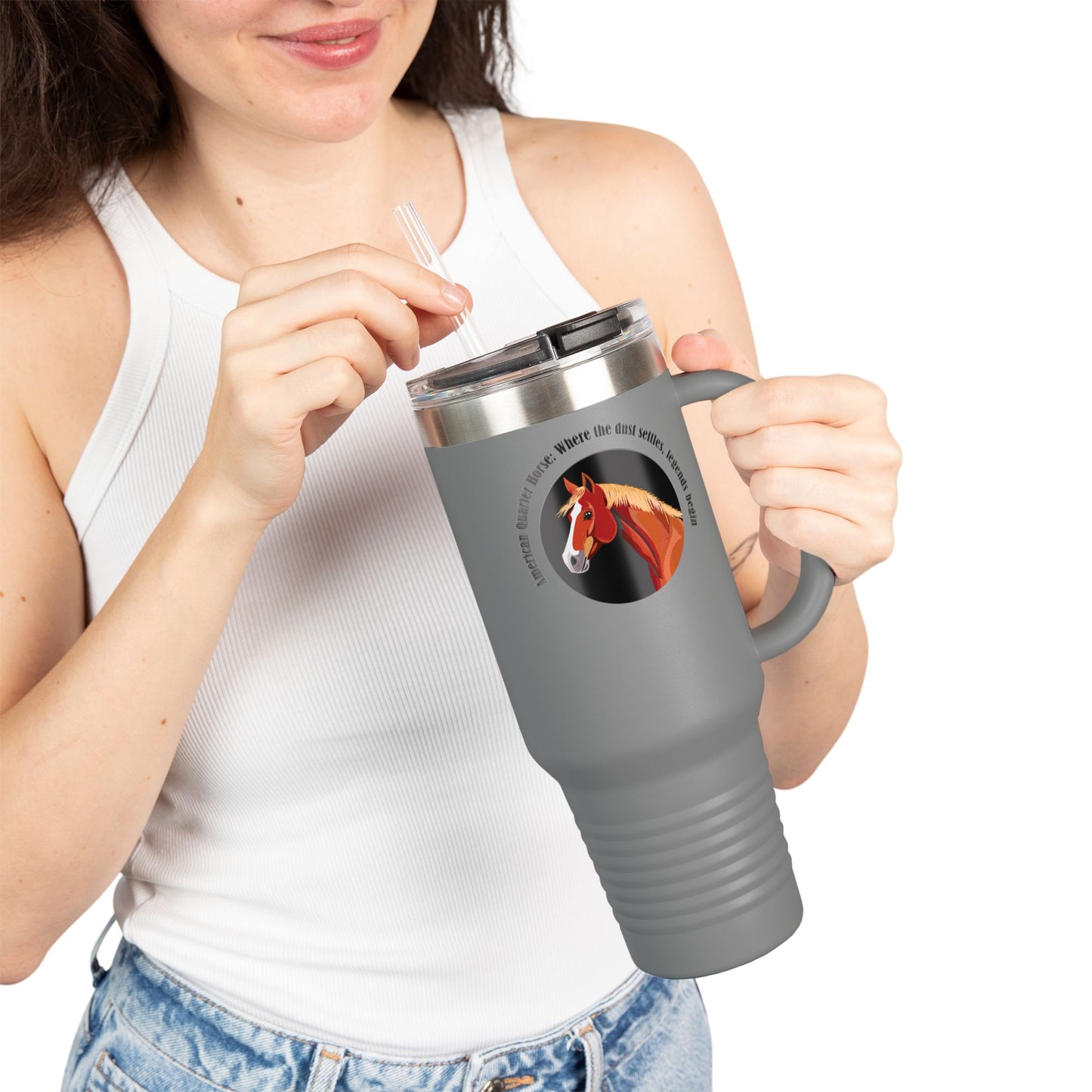 American Quarter Horse Insulated Travel Mug - 40oz - Perfect for Horse Lovers and Riders