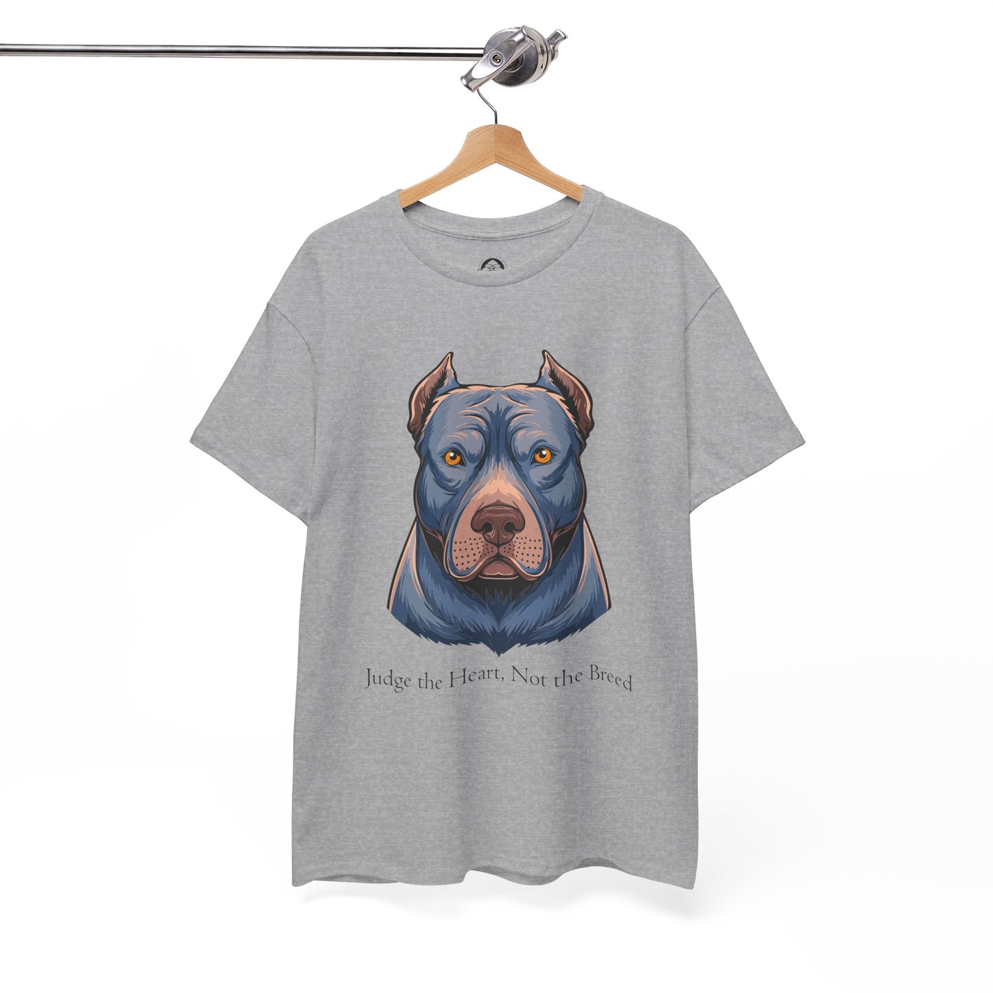 Camiseta unisex de algodón grueso Pit Bull - Juzga el corazón, no la raza