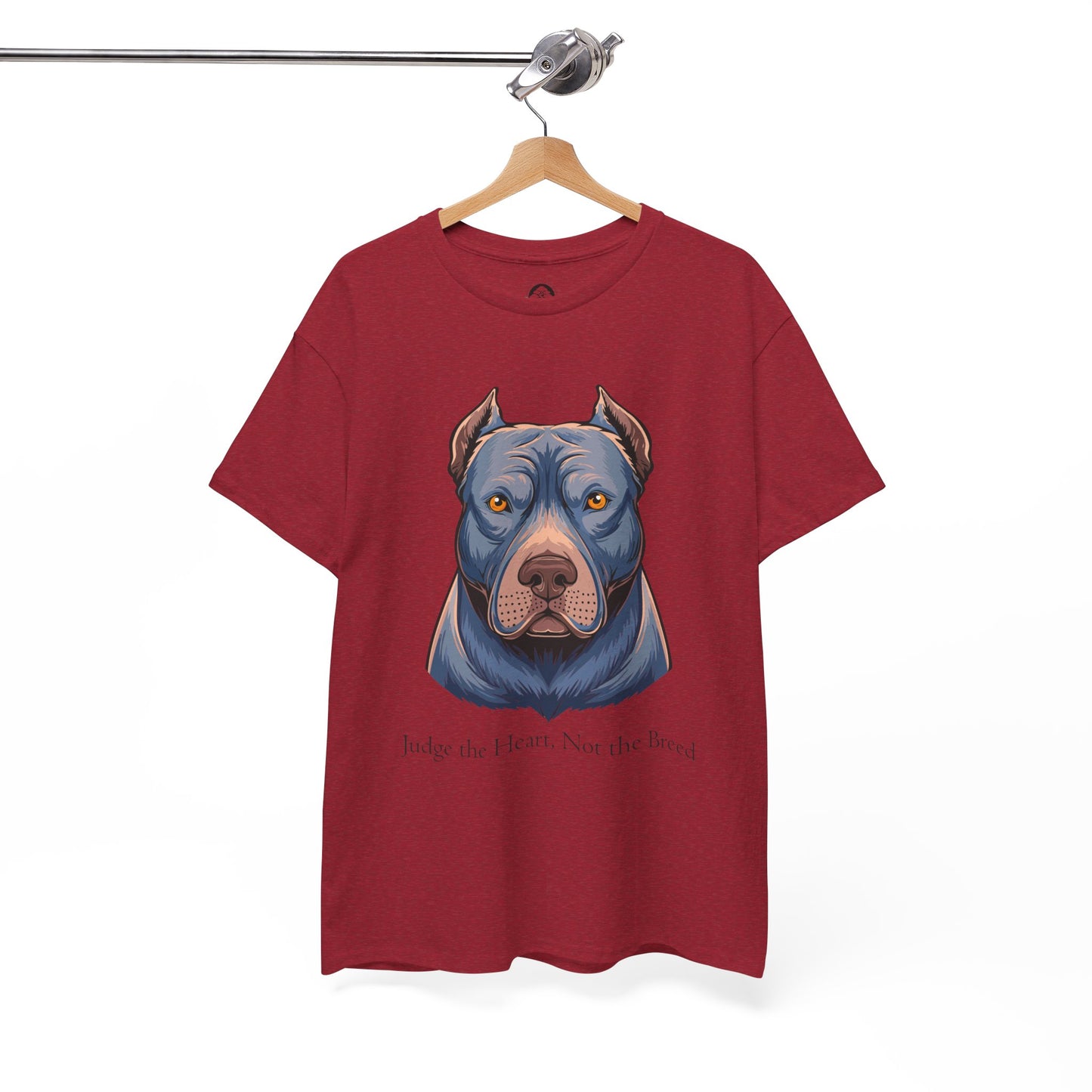 Camiseta unisex de algodón grueso Pit Bull - Juzga el corazón, no la raza
