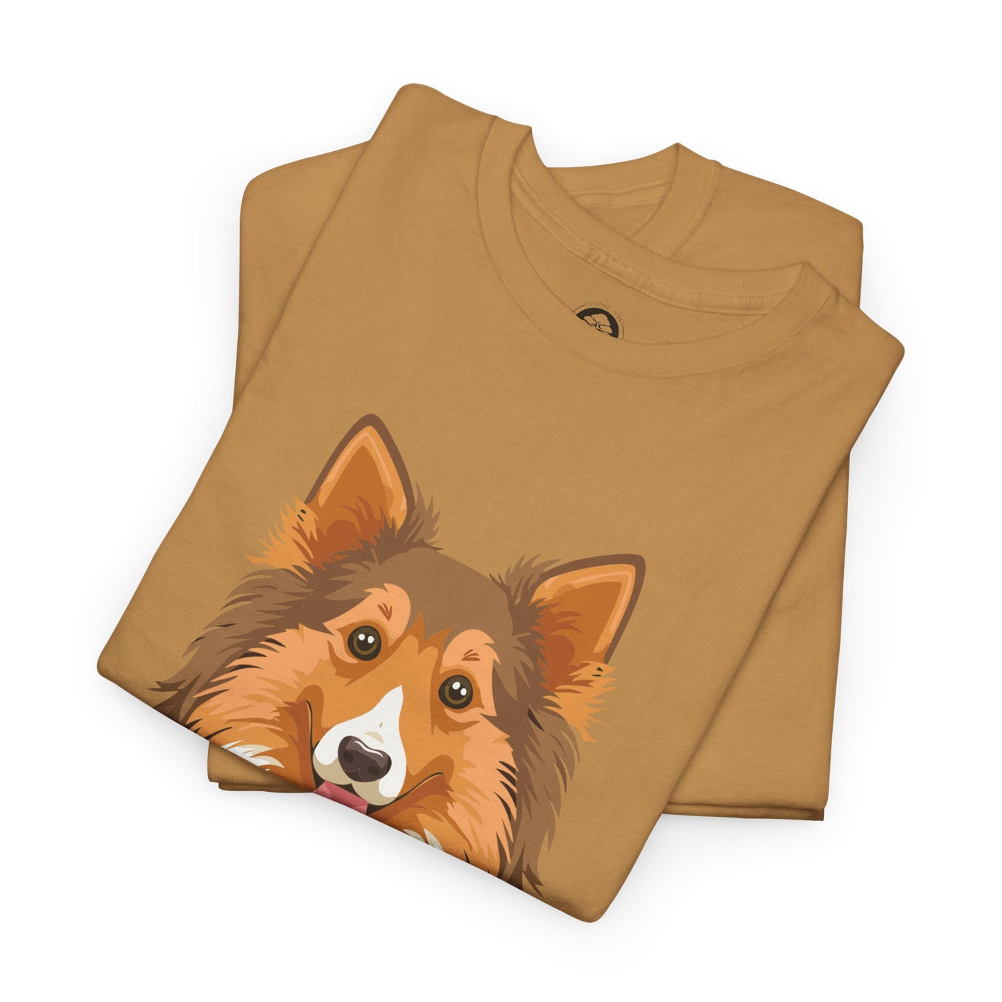Camiseta unisex de algodón grueso con diseño de perro pastor de Shetland: gracia, inteligencia y mucho pelo