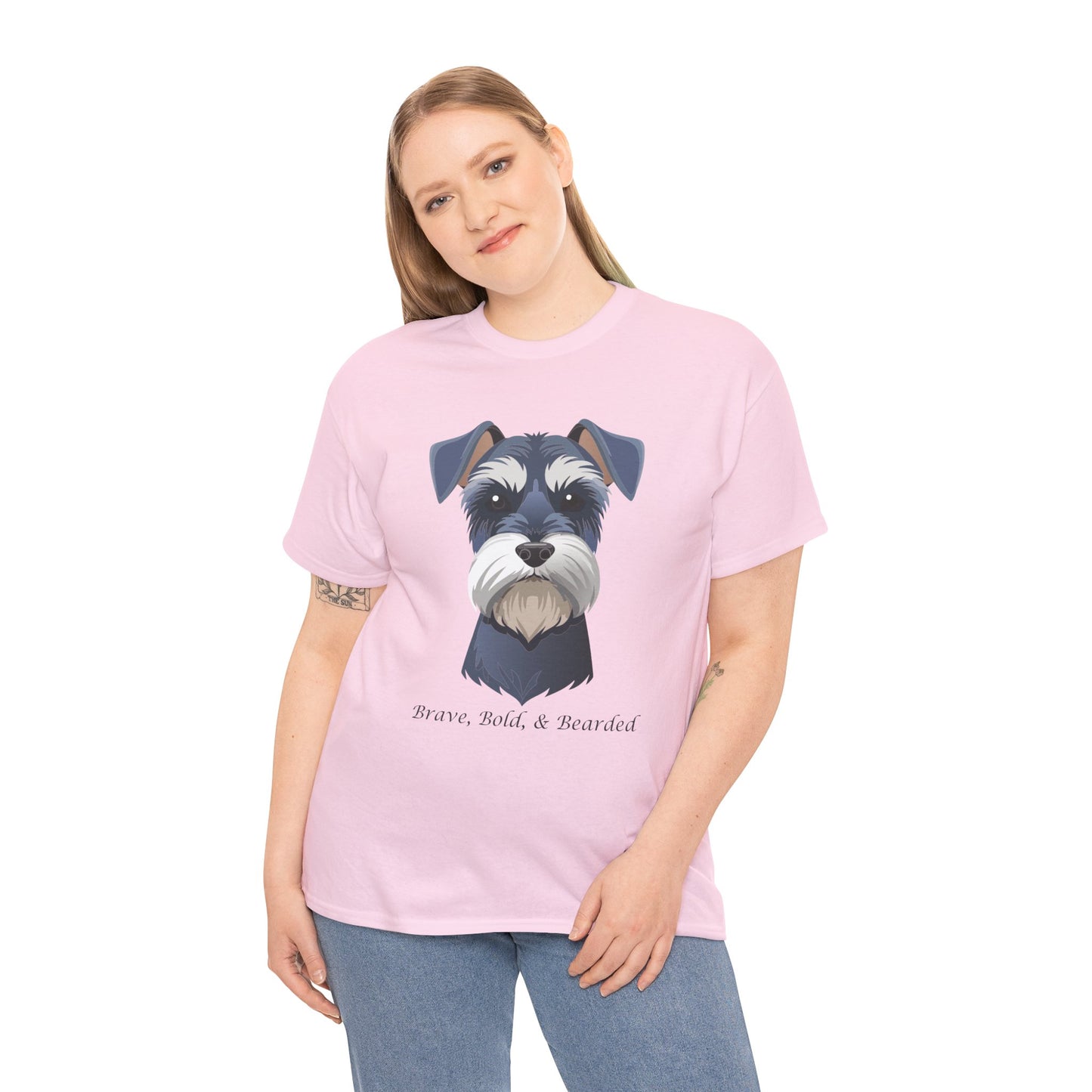 Miniature Schnauzer - Brave, Bold & Bearded Unisex Heavy Cotton T-Shirt