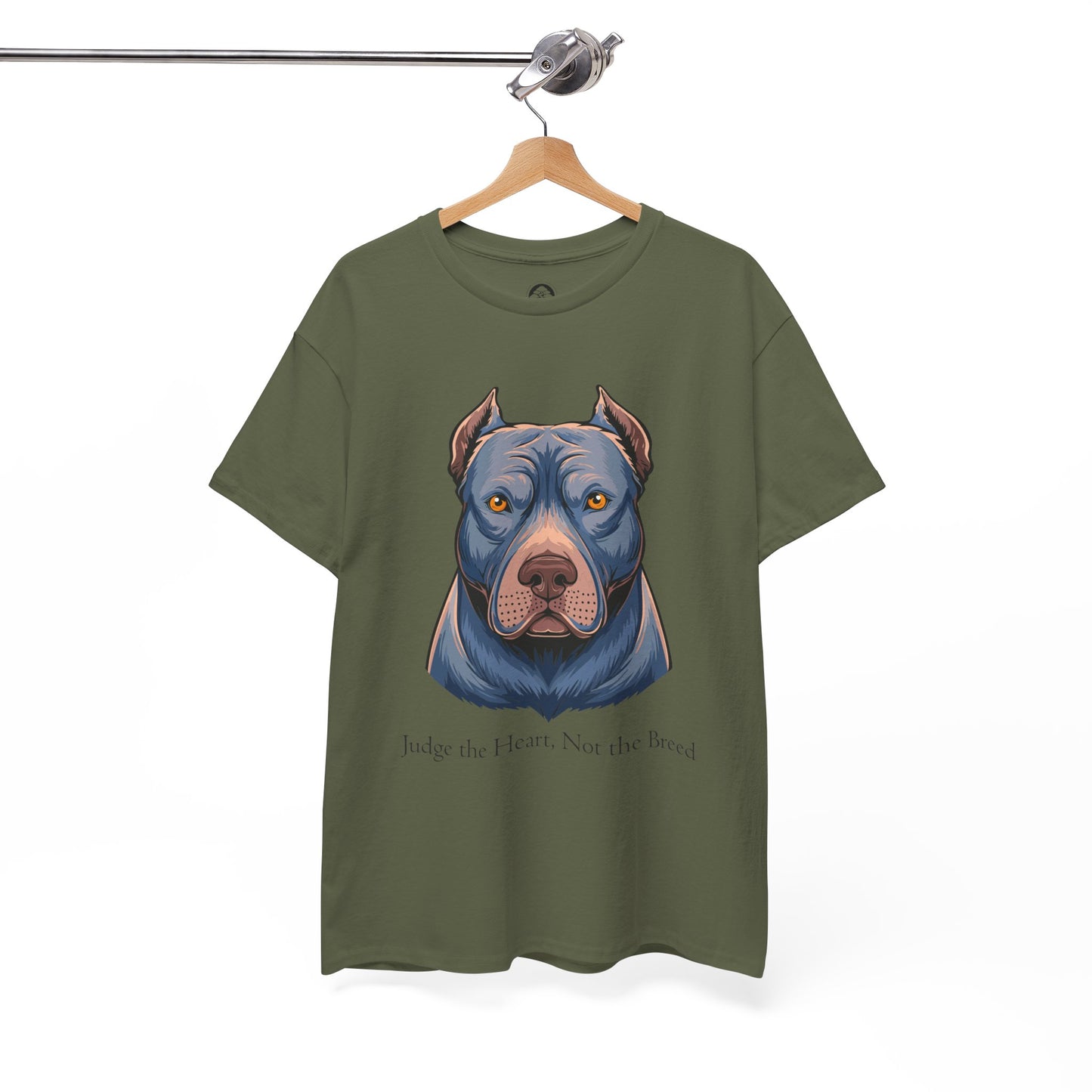 Camiseta unisex de algodón grueso Pit Bull - Juzga el corazón, no la raza