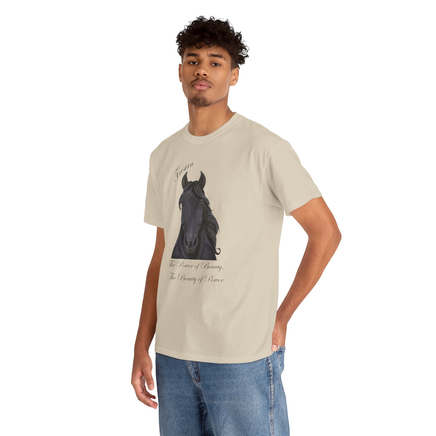 Fresian Horse Tee - Unisex Heavy Cotton T-Shirt