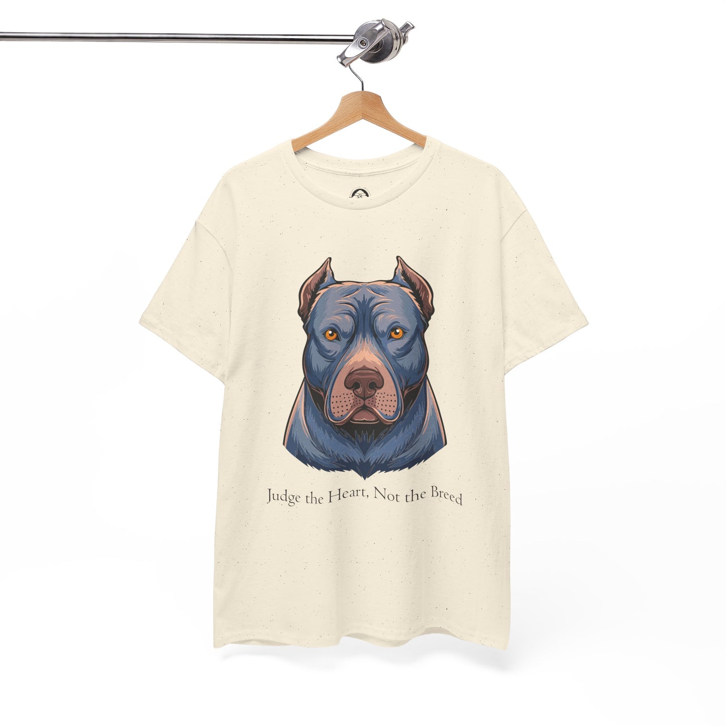 Camiseta unisex de algodón grueso Pit Bull - Juzga el corazón, no la raza