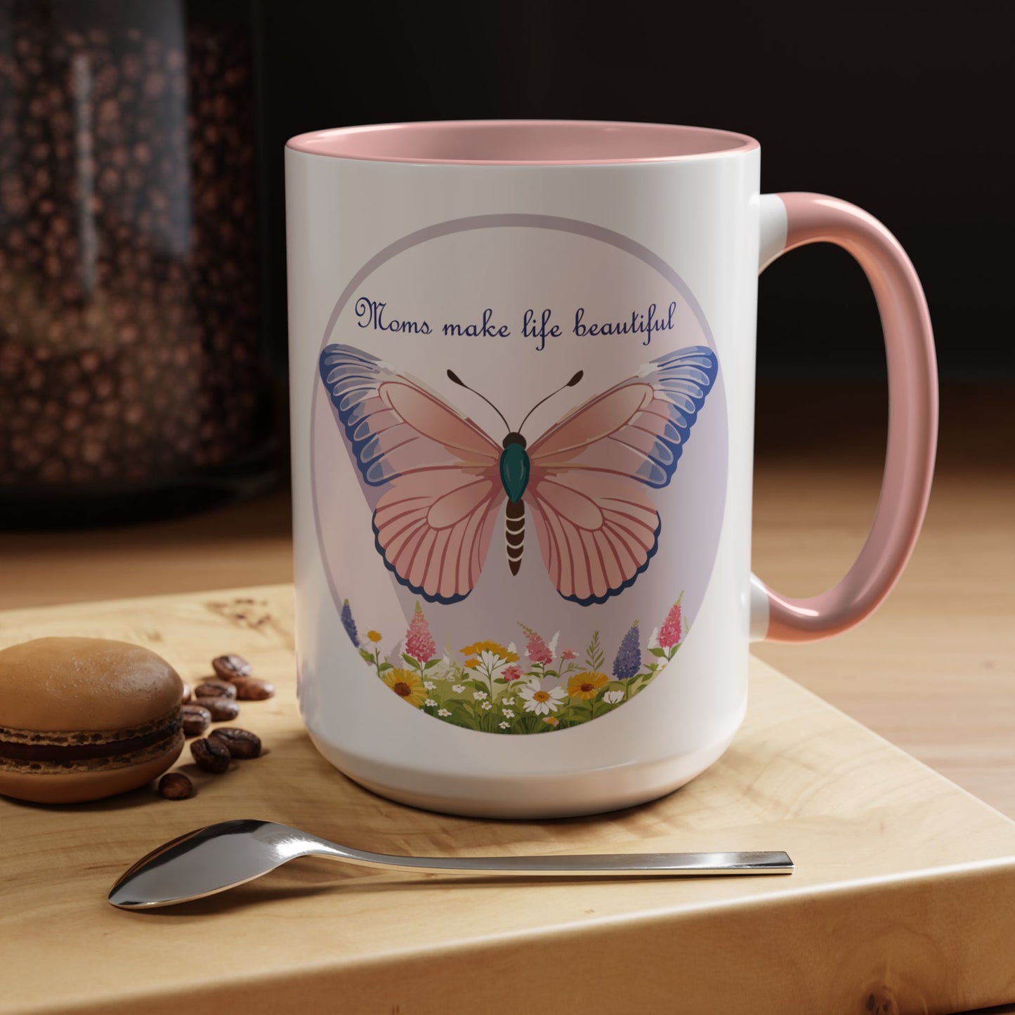 Mom's Beautiful Butterfly Accent Coffee Mug - Perfect Gift for Mother's Day