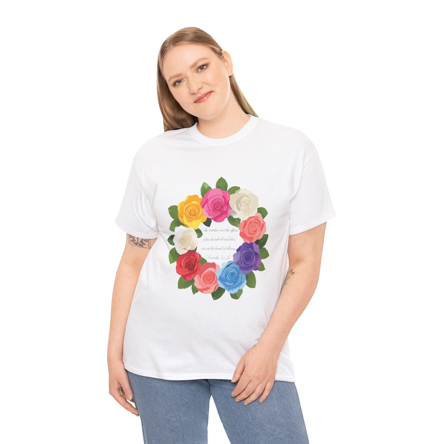 Floral Quote for Mom Unisex Heavy Cotton Tee - Perfect Gift for Loved Ones