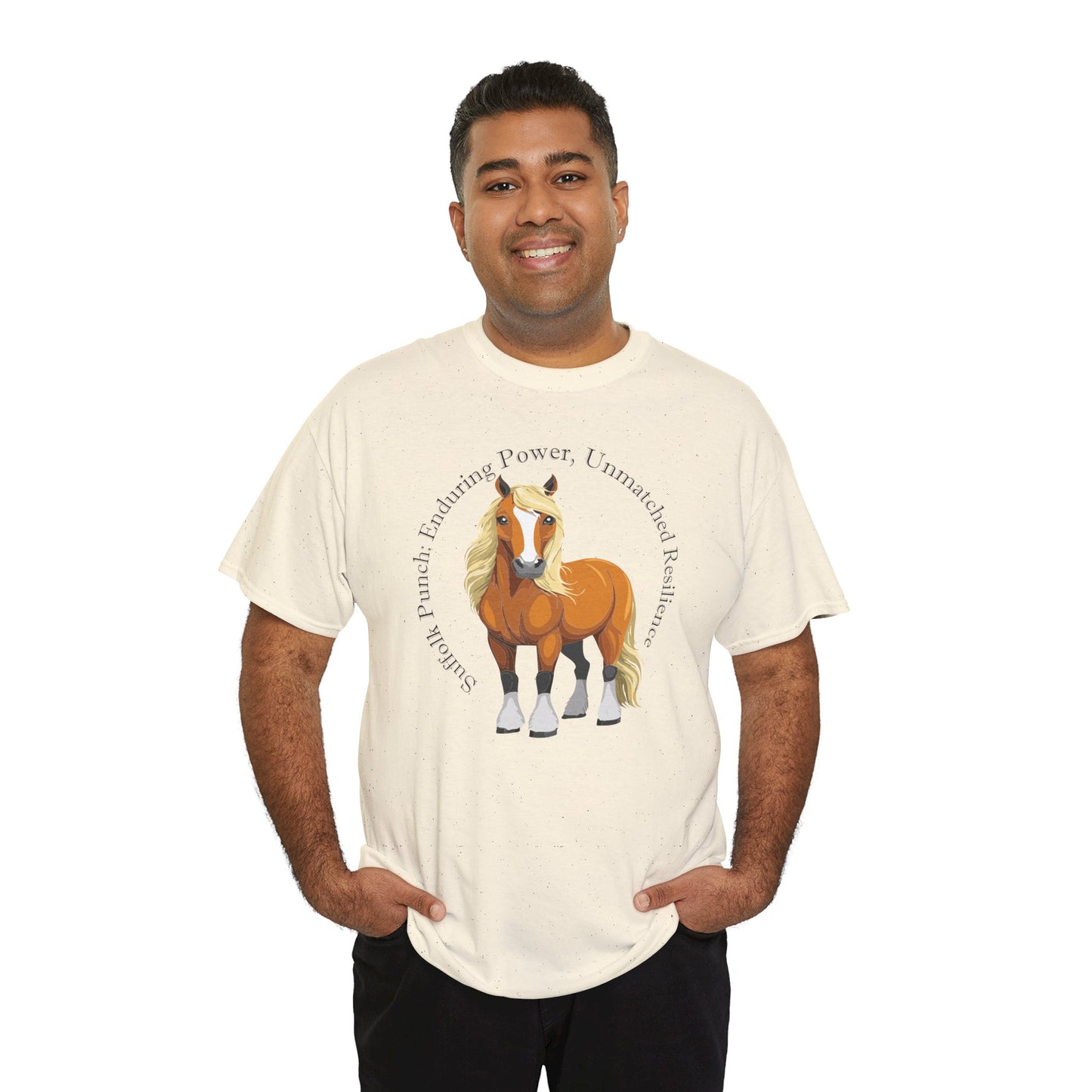 Suffolk Punch Unisex Heavy Cotton Tee - Enduring Power Horse Graphic Tee