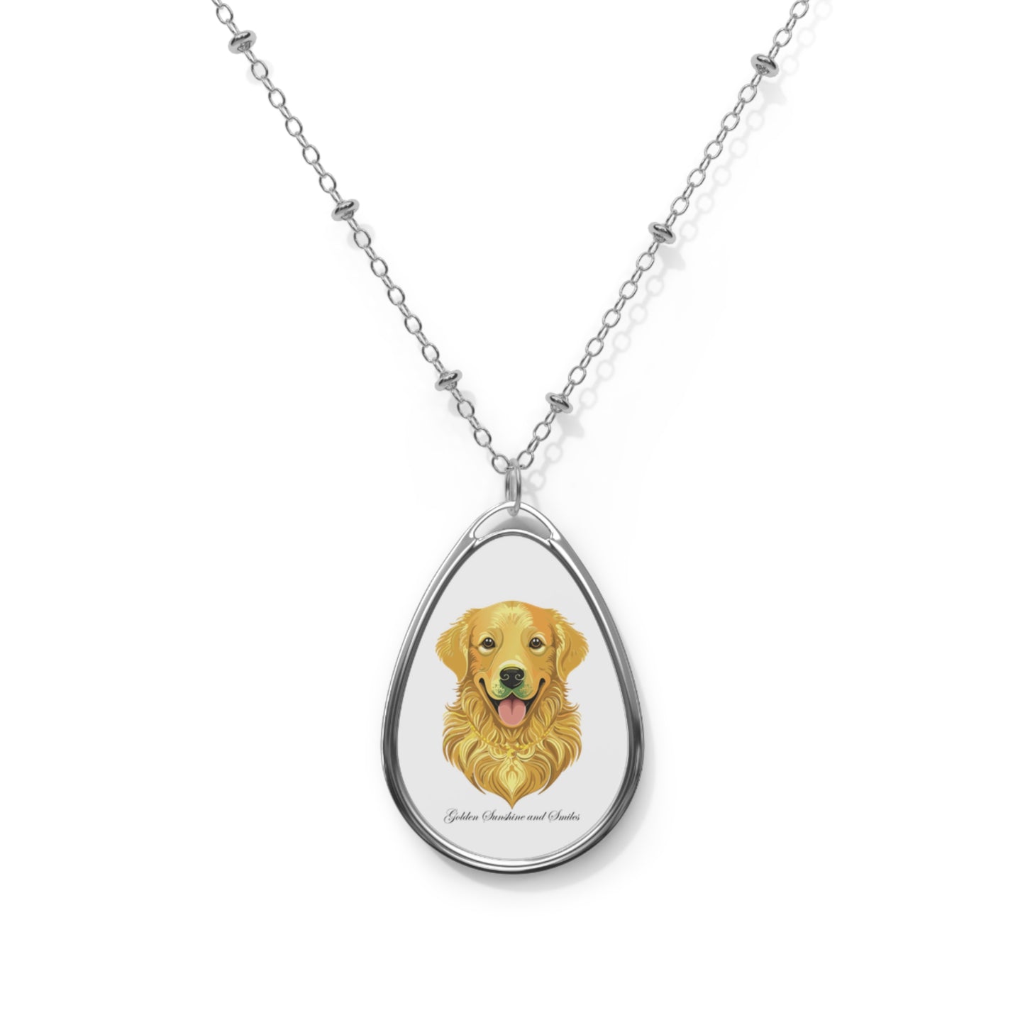 Collar ovalado de golden retriever - Joyería para amantes de las mascotas 