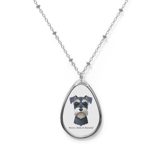 Miniature Schnauzer Oval Necklace
