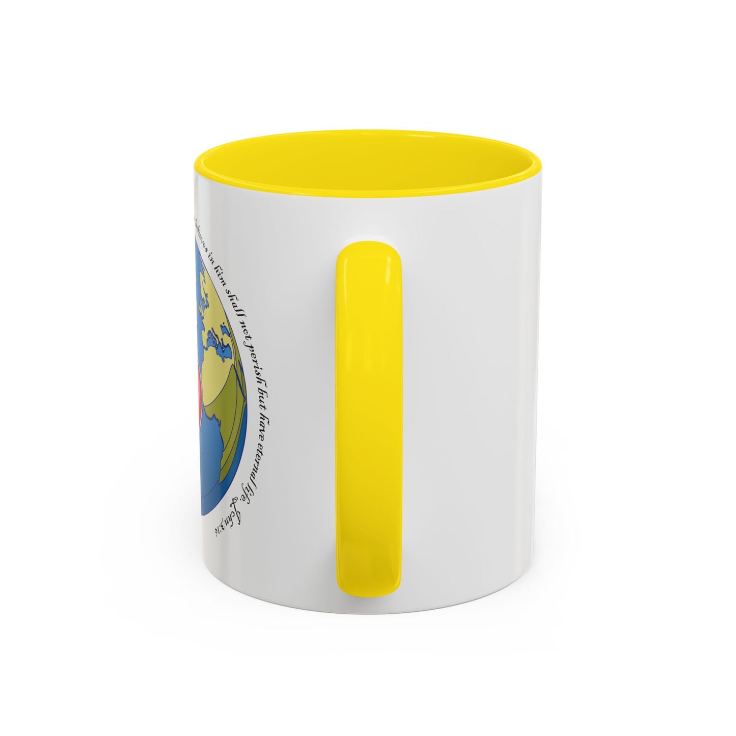 Taza de café con acento inspirador: diseño de fe y amor, perfecta para la motivación diaria. 