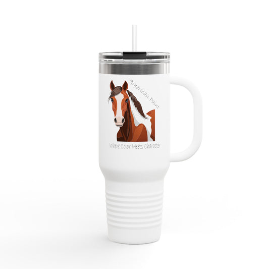 American Paint Equestrian Insulated Travel Mug - 40oz with Horse Design
