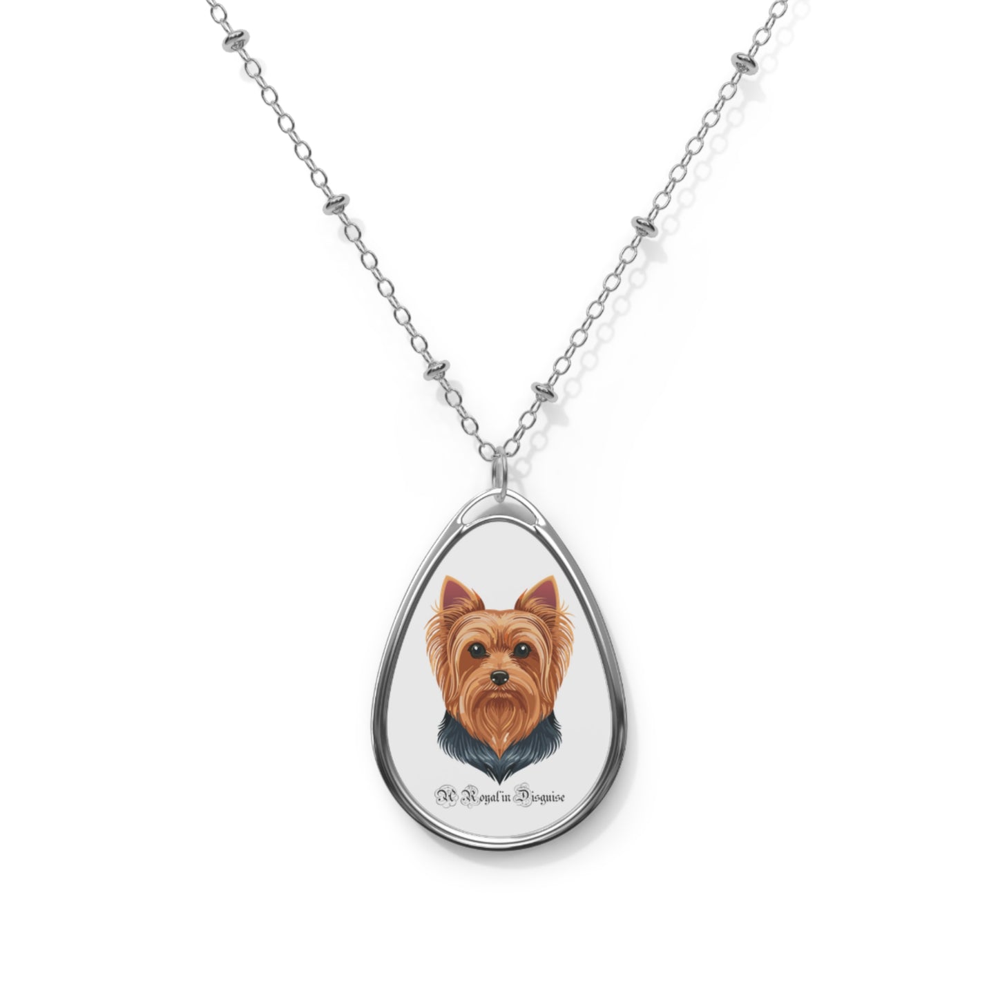 Collar ovalado de Yorkshire Terrier - Joyería para amantes de las mascotas 