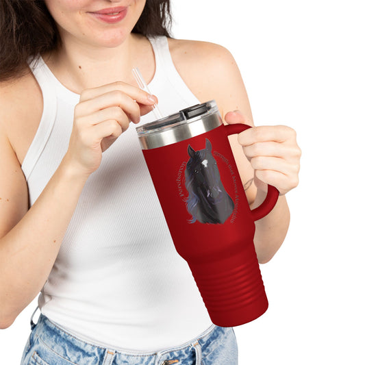 Percheron Elegant Horse Design Insulated Travel Mug - 40oz - Perfect for Horse Lovers
