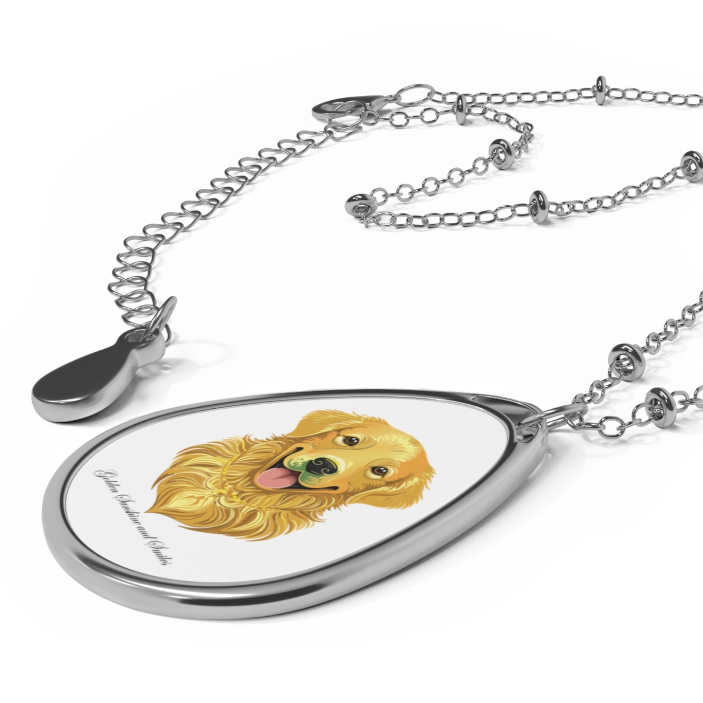 Collar ovalado de golden retriever - Joyería para amantes de las mascotas 