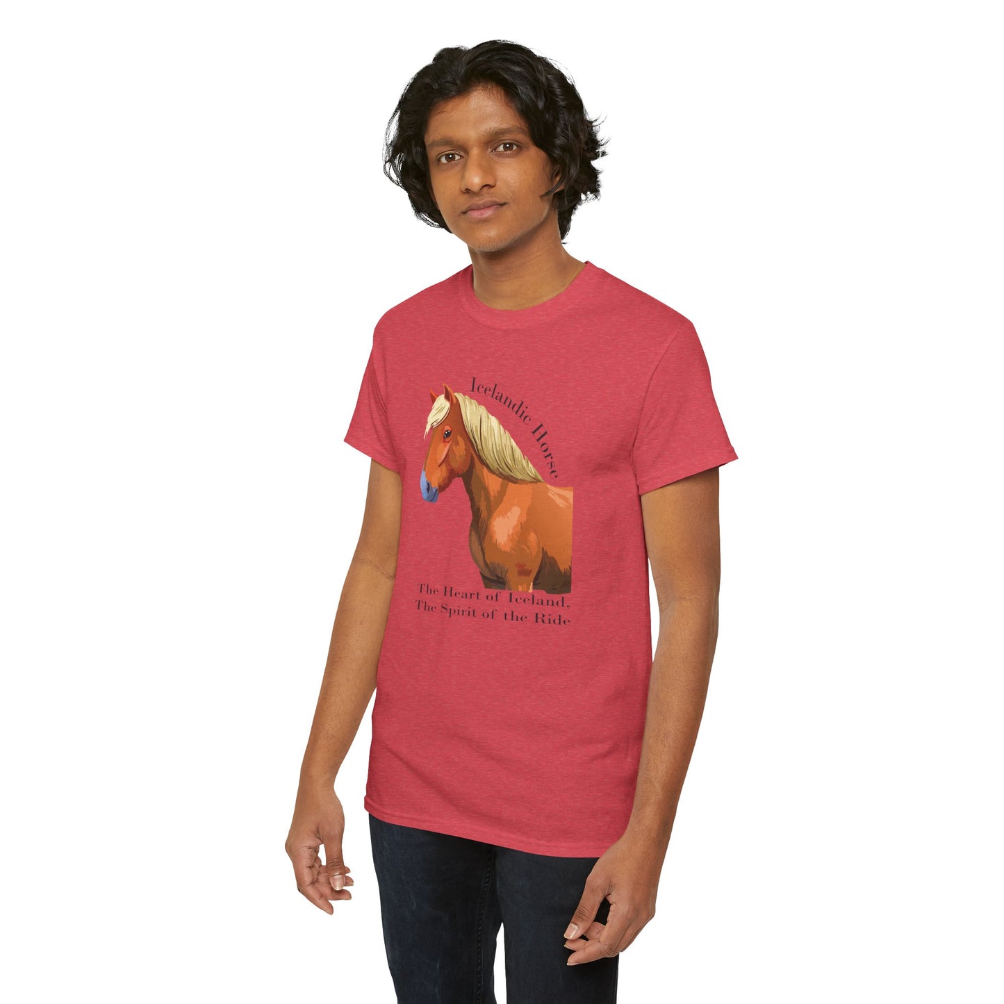 Icelandic Horse Unisex Heavy Cotton Tee - The Heart of Iceland, The Spirit of the Ride