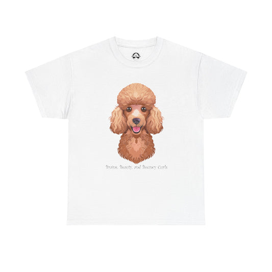 Caniche - Camiseta unisex de algodón grueso con inteligencia, belleza y rizos elásticos 