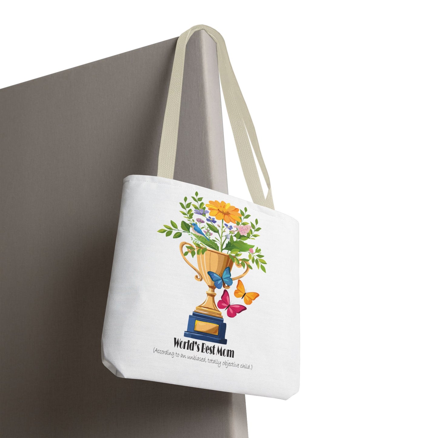 Floral Trophy Tote Bag - World's Best Mom Design