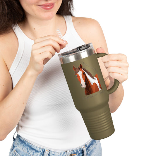 American Paint Equestrian Insulated Travel Mug - 40oz with Horse Design