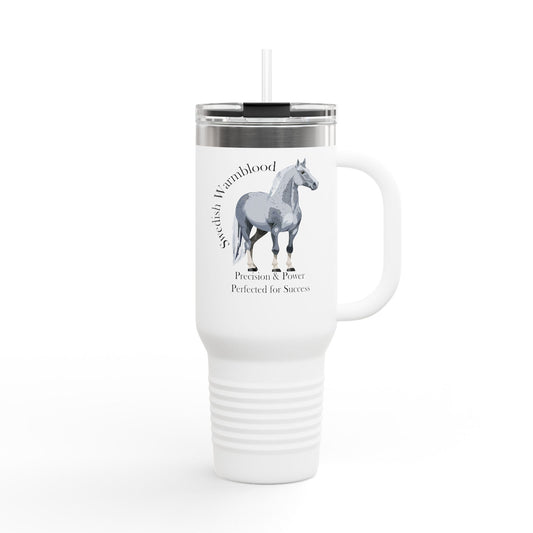 Swedish Warmblood Insulated Travel Mug - Swedish Warmblood Design for Equestrian Enthusiasts