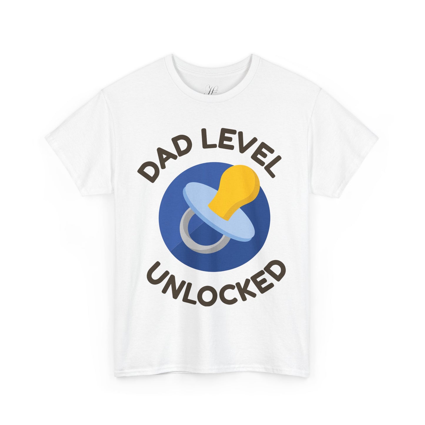 Dad Level Unlocked T-Shirt - Unisex Heavy Cotton Tee for New Dads
