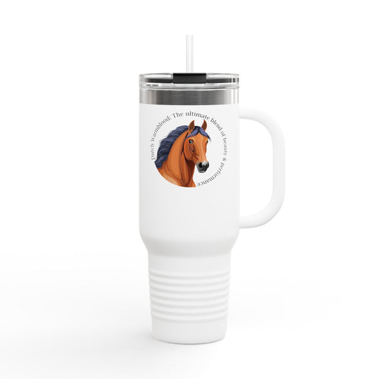 Dutch Warmblood Equestrian Insulated Travel Mug, Horse Lover's Tumbler, 40oz Cup for Hot & Cold Beverages, Perfect Gift for Riders, Camps, and Road Trips