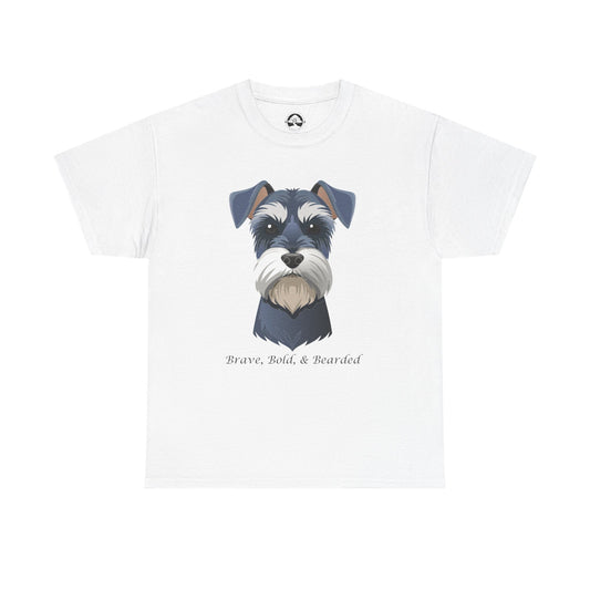 Camiseta unisex de algodón grueso "Schnauzer miniatura" - Valiente, audaz y barbudo 