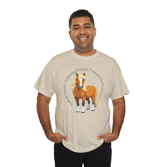 Suffolk Punch Unisex Heavy Cotton Tee - Enduring Power Horse Graphic Tee