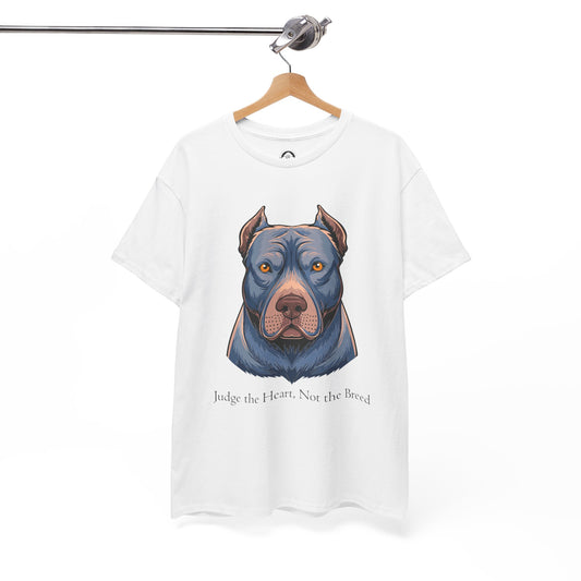 Camiseta unisex de algodón grueso Pit Bull - Juzga el corazón, no la raza 