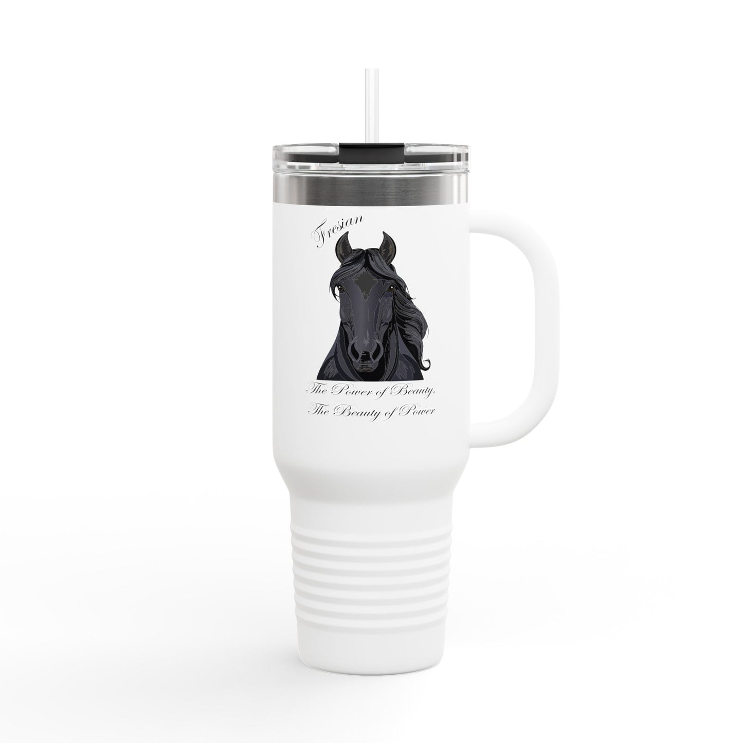 Fresian Elegant Horse Insulated Travel Mug - 40oz