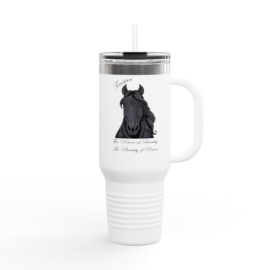 Fresian Elegant Horse Insulated Travel Mug - 40oz