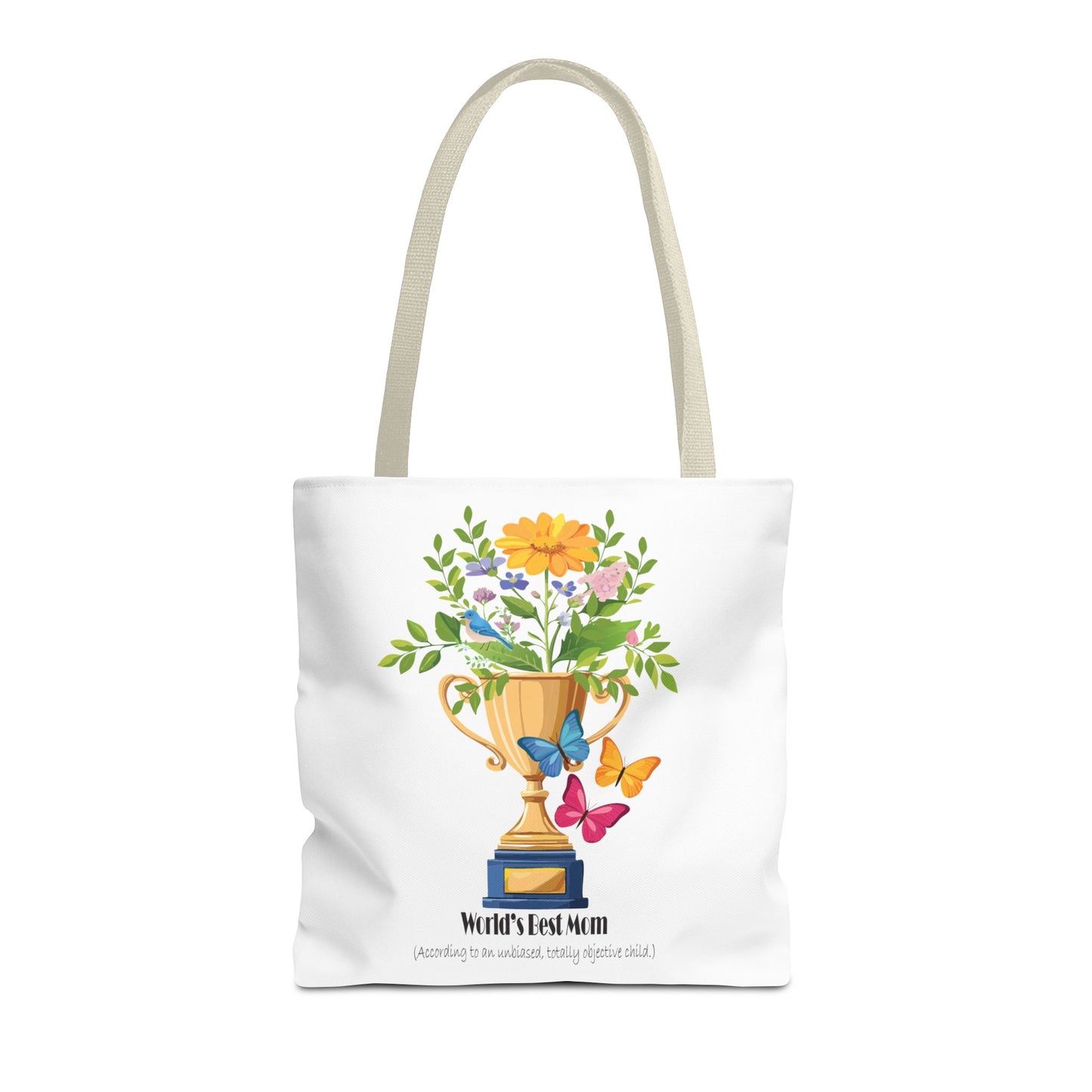 Floral Trophy Tote Bag - World's Best Mom Design