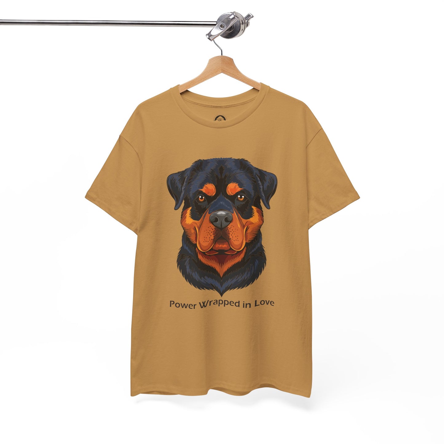 Camiseta unisex de algodón grueso Rottweiler - Power Wraped in Lover 