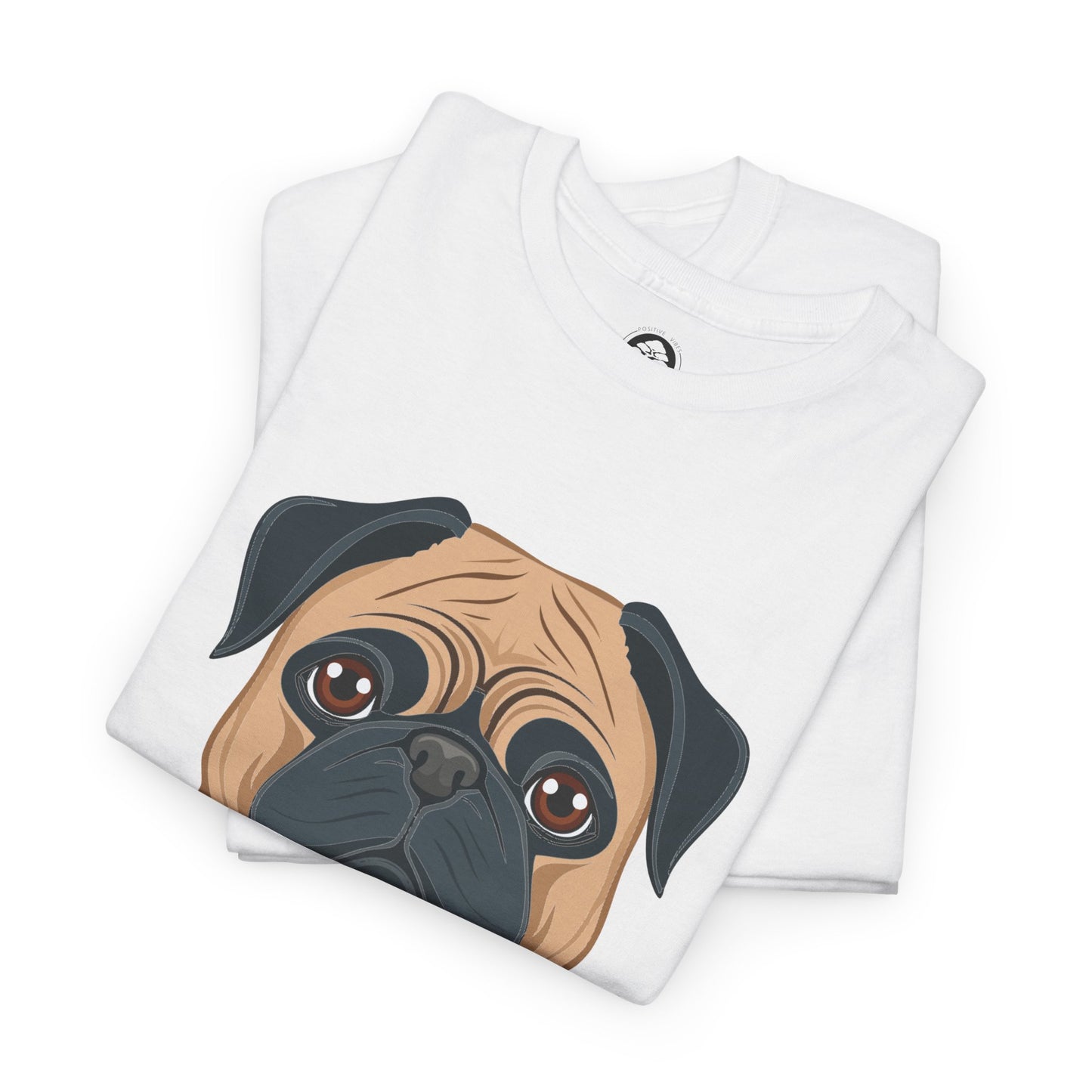 Pug - Camiseta unisex de algodón grueso "La vida de Pug me eligió" 